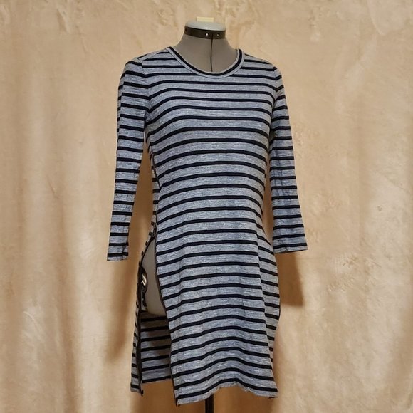 J. Crew Striped Side-Zip 3/4 Sleeve Dress - Picture 7 of 10